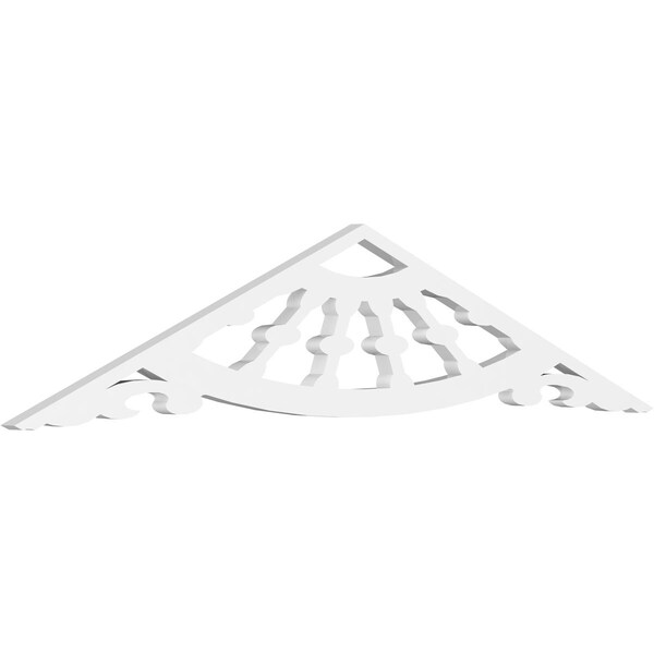 Ekena Millwork Pitch Wagon Wheel Architectural Grade PVC Gable Pediment, 48"W x 10"H x 1"P (5/12) GPP048X010X100WAG - main